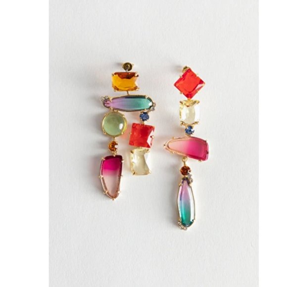 & Other Stories Jewelry - &Other Stories Rainbow Rhinestone Earrings